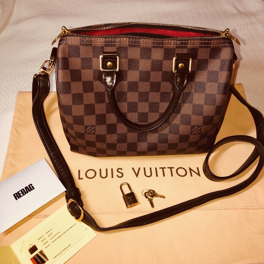 Speedy Bandouliere 25 Damier Ebene. Authentic 100%